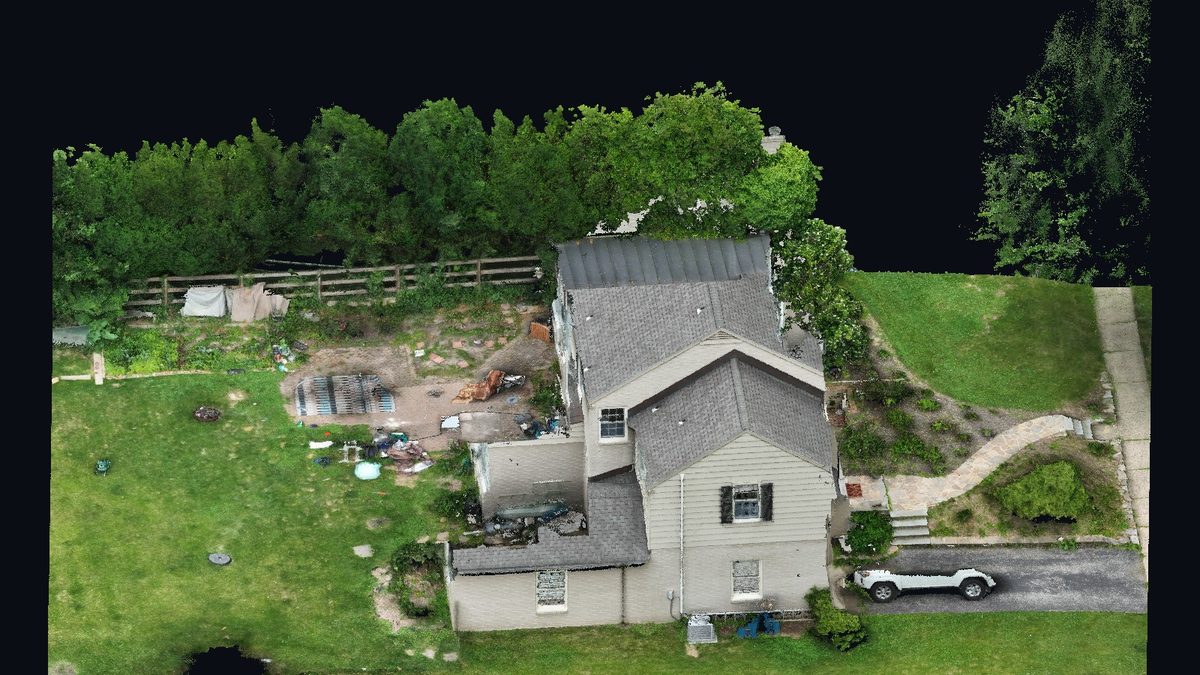 Dense RGB point cloud of a house and lot